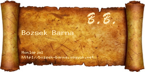 Bozsek Barna névjegykártya