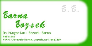 barna bozsek business card